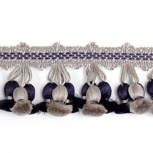 Newport Tassel Fringe - Silk/Taupe, Black & Grey Sc 0008Ft1103 by Scalamandre
 Designer Trim