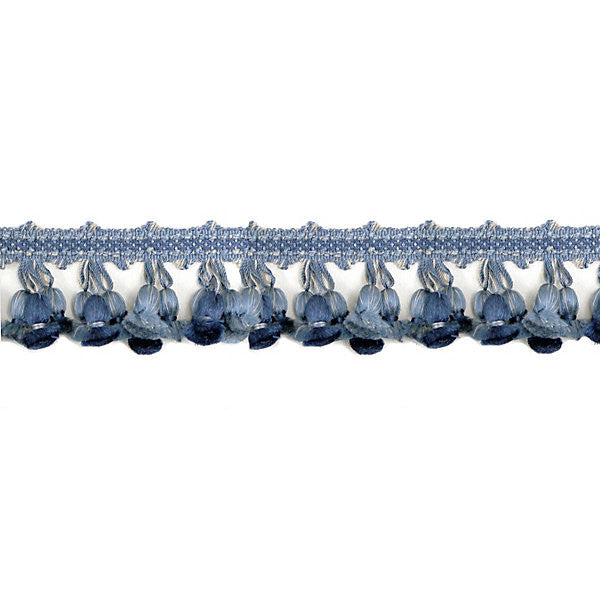 Newport Tassel Fringe/Med Blue, Dk Blue & Grey Ft1103-012 by Scalamandre Trim Designer Trim NEWPORT MANSIONS STOCKED AT 100% SILK CHINA LIGHT DUTY Horizontal: and Vertical: 2" - Swanky Fabrics -