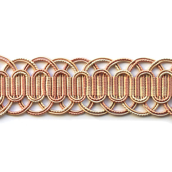 Le Mans/Pinks V875-014 by Scalamandre Trim Designer Trim 90% SILK 10% COTTON CHINA LIGHT DUTY Horizontal: and Vertical: 1.5" - Swanky Fabrics -