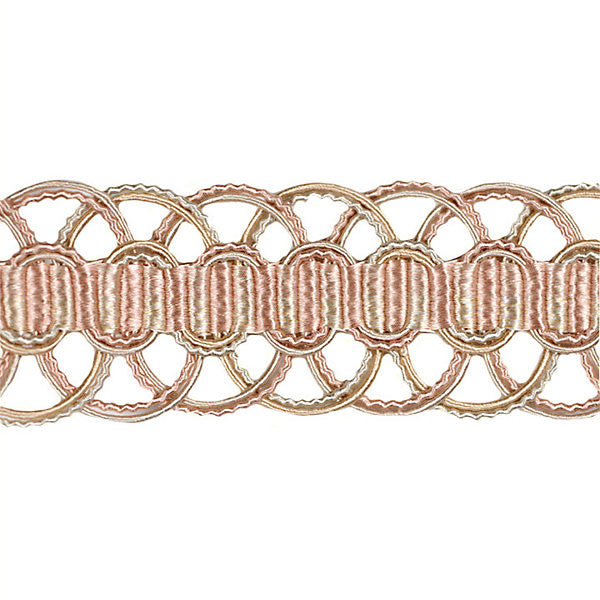 Le Mans/Pinks V875-014 by Scalamandre Trim Designer Trim SCALAMANDRE WAREHOUSE 90% SILK 10% COTTON CHINA LIGHT DUTY Horizontal: and Vertical: 1.5" - Swanky Fabrics -