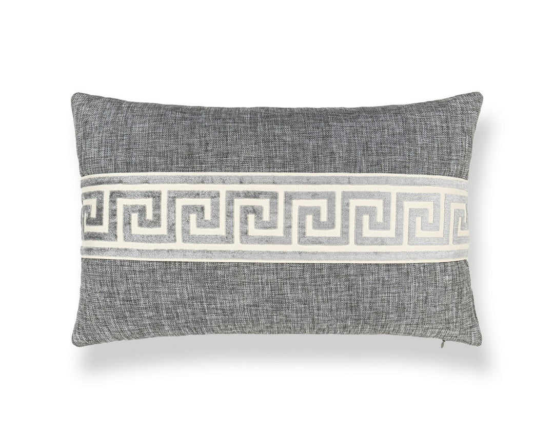 Greek Key Pillow 22 X 14 - Stone SCLBDTT32793025 by Scalamandre Designer Pillow