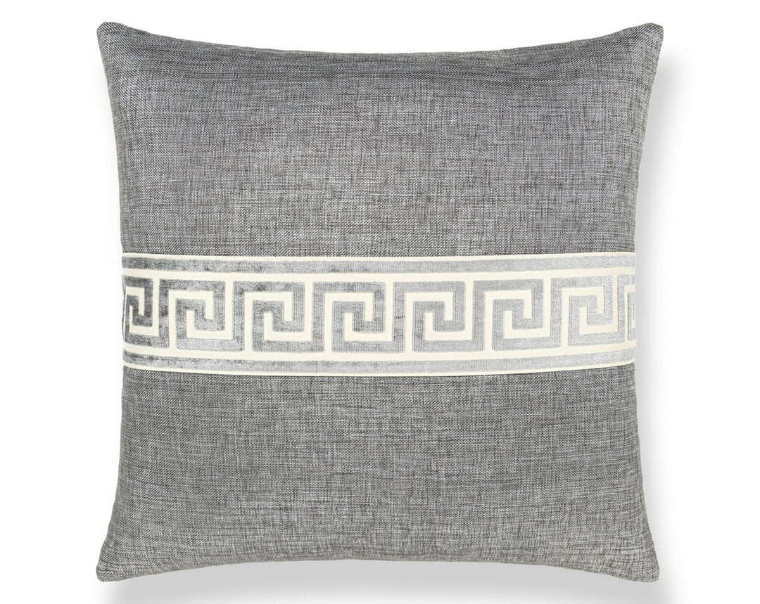 Greek Key Pillow 22 X 22 - Stone SCSDDTT32793025 by Scalamandre Designer Pillow