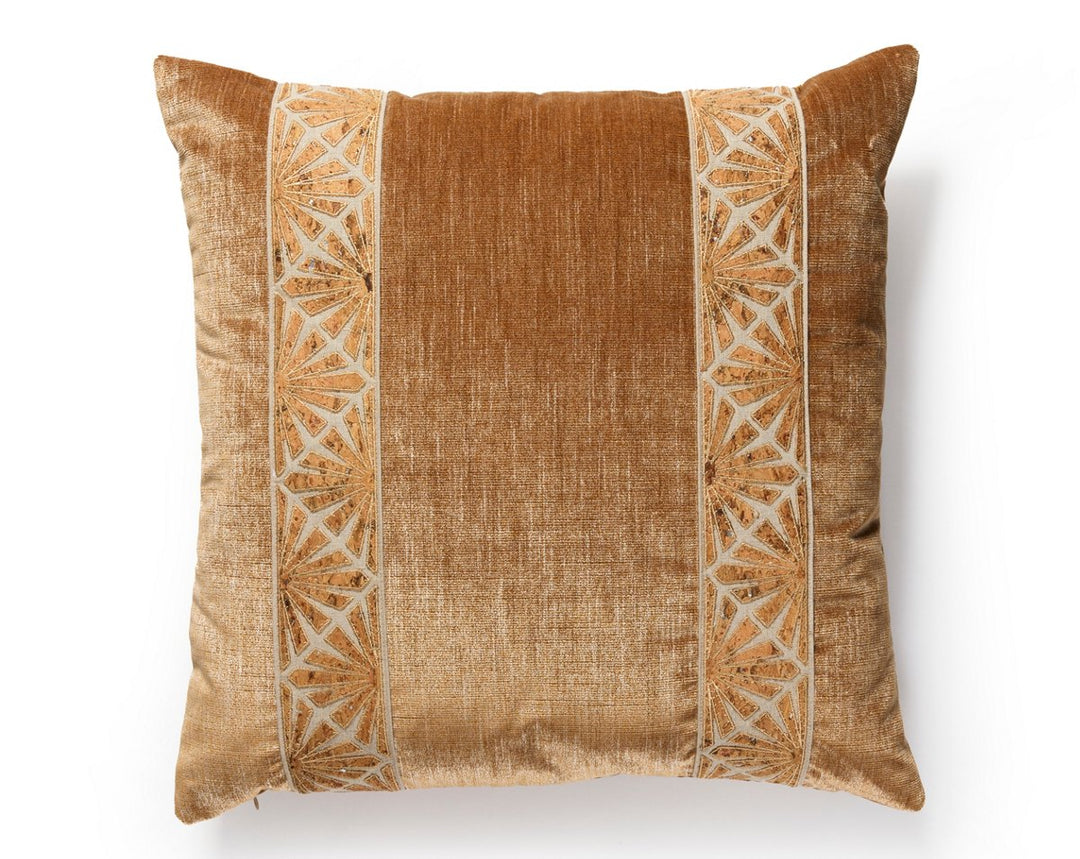Milan/Supreme Velvet Pillow 22 X 22 - Cork / Amphora SCSDDTT33383554 by Scalamandre Designer Pillow