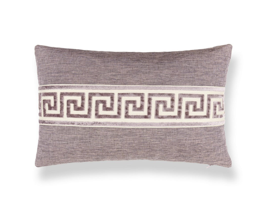 Greek Key Pillow 22 X 14 - Antique Heather SCLBDTT32794027 by Scalamandre Designer Pillow