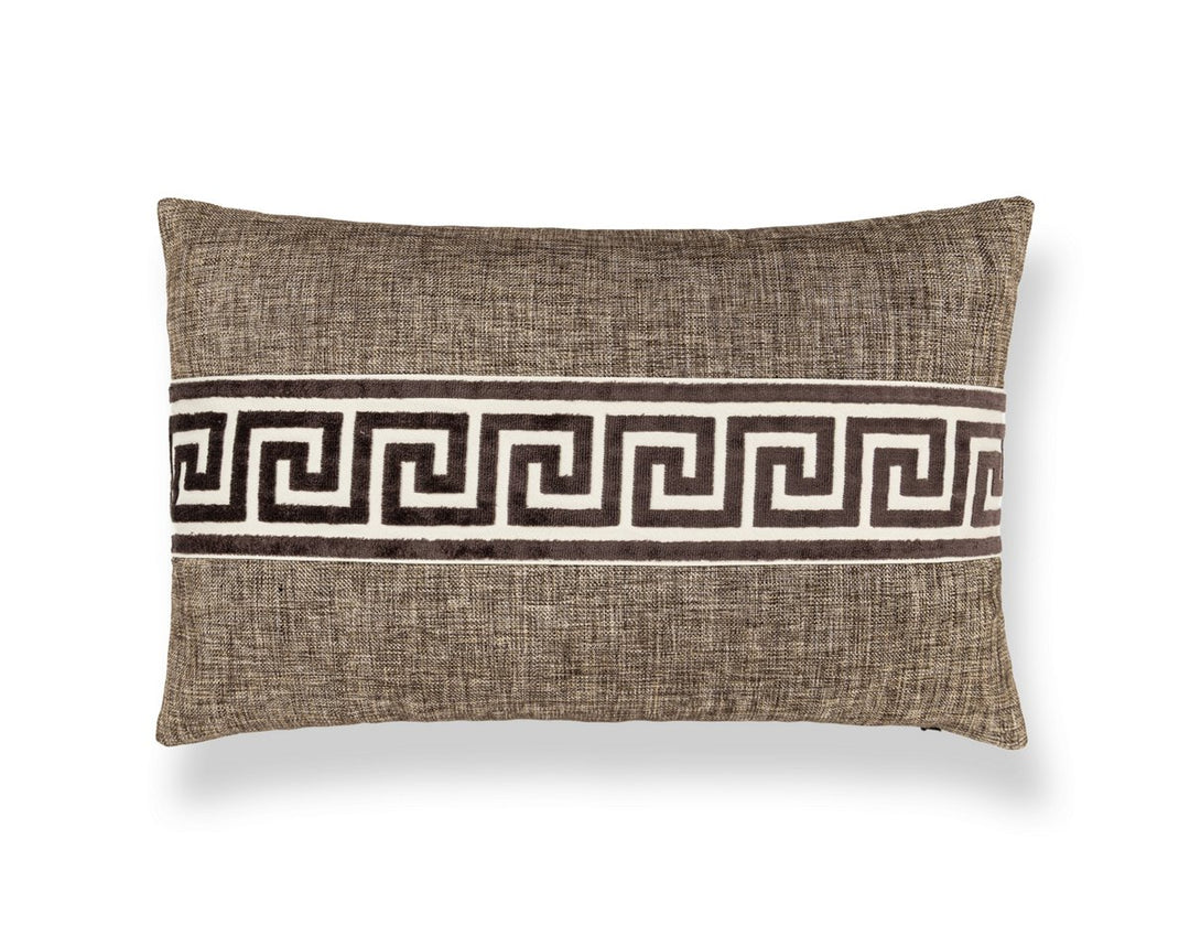 Greek Key Pillow 22 X 14 - Umber SCLBDTT32796038 by Scalamandre Designer Pillow