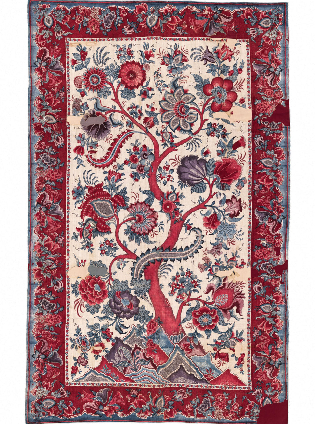 Metropolitan Palampore Mural Aegean SCWP885670002 by Scalamandre Designer Wallpaper