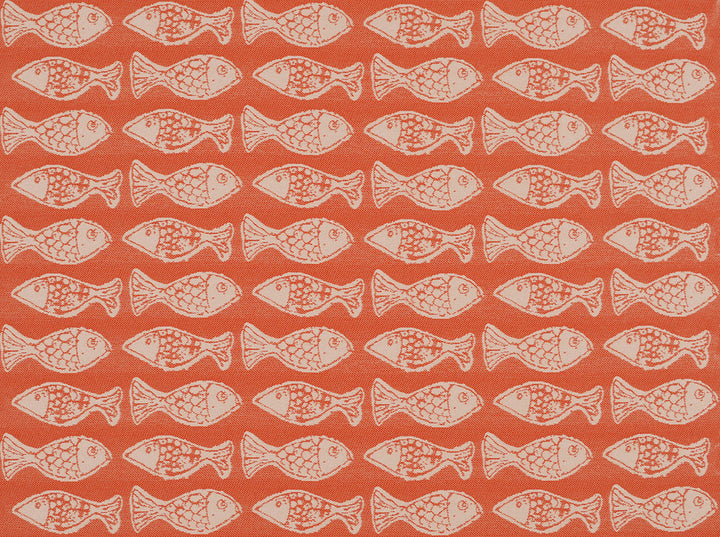 Sd-School Of Fish M Persimmon 318M by Covington Designer Fabric 100% POLYPROPYLENE VAR 30000 Horizontal: 9.25 and Vertical: 4.125 54 - Swanky Fabrics -
