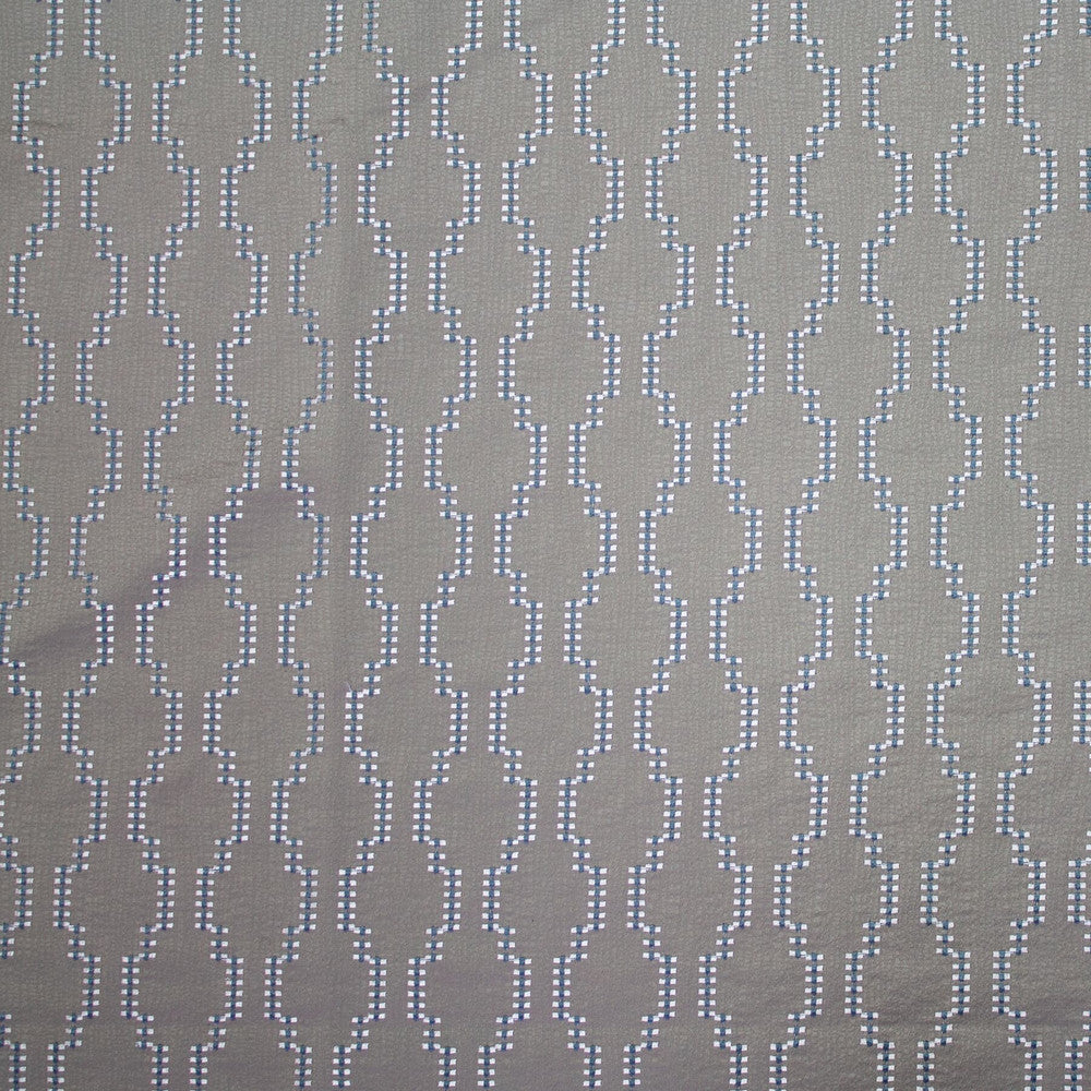 Seneca 19 Granite by Marcus William Designer Fabric Kai/Marcus William Nash 65% Polyester 35% Cotton Viscose Embroidery INDIA Horizontal: 2.5 and Vertical: 3.125 54.63 in - Swanky Fabrics -