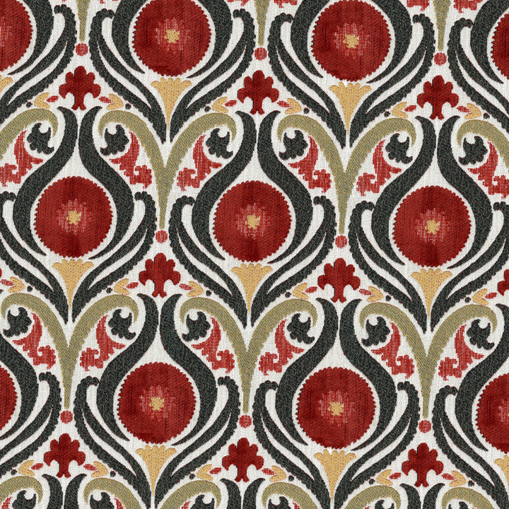 Captivate 14 Blaze by ABBEYSHEA Designer Fabric 100% Polyester China </p><p>Repeat: Horizontal: 6.8" (17.2 cm) Up the Roll and Vertical: 13.5" (34.3 cm) Across the Roll 54" (137 cm) - Swanky Fabrics -