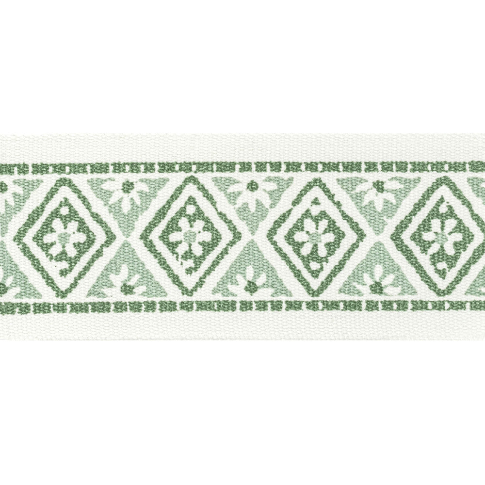 Shenandoah Tape 3 Seaglass by Stout Trim Stout Trim Shenandoah Tape 3 SeaglassTrim NATURAL BEAUTY TRIM 100%COT INDIA </p><p>Repeat: H: 2.500, V: 1.500 2.5 in - Fabric Carolina -