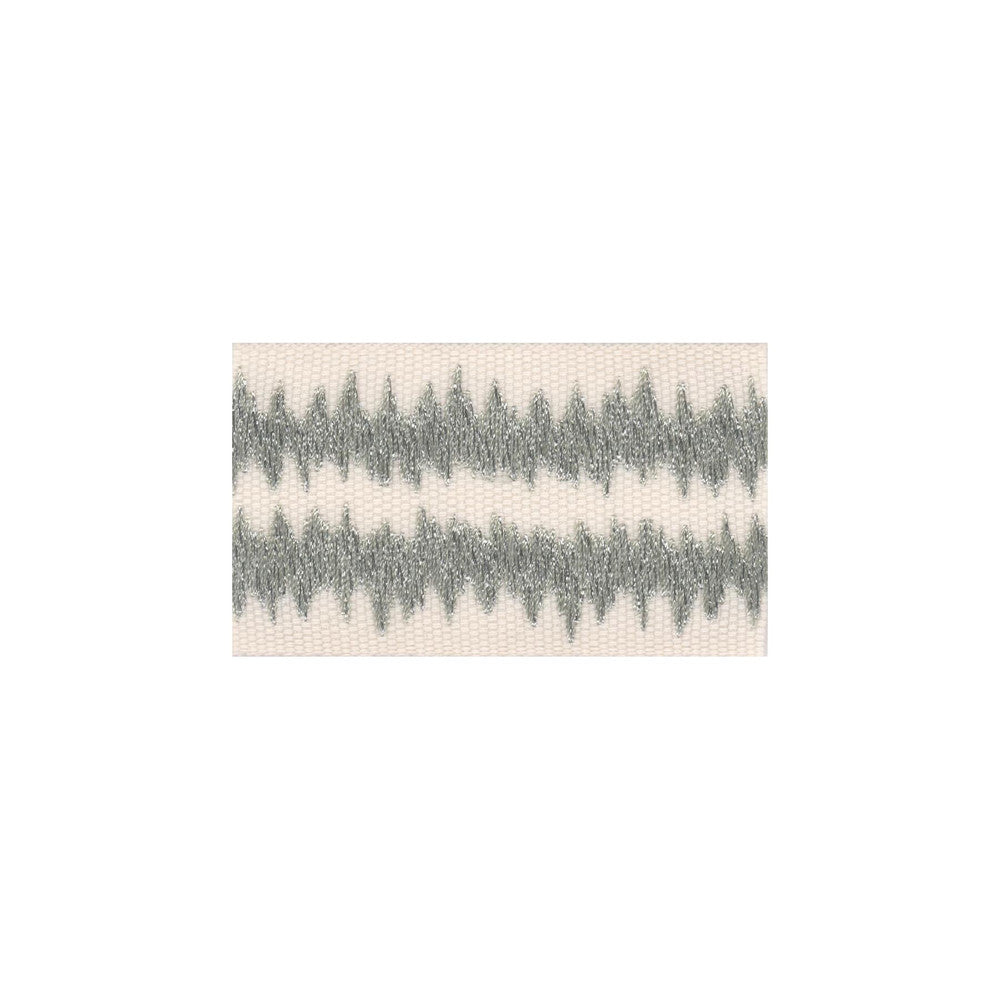 Shockwave Tape 1 Silver by Marcus William Trim Marcus William Trim Shockwave Tape 1 SilverTrim PERSUASIONS TRIM 100%COT %VEMB INDIA </p><p>Repeat: H: 7.875, V: 0.000 2 in - Fabric Carolina -
