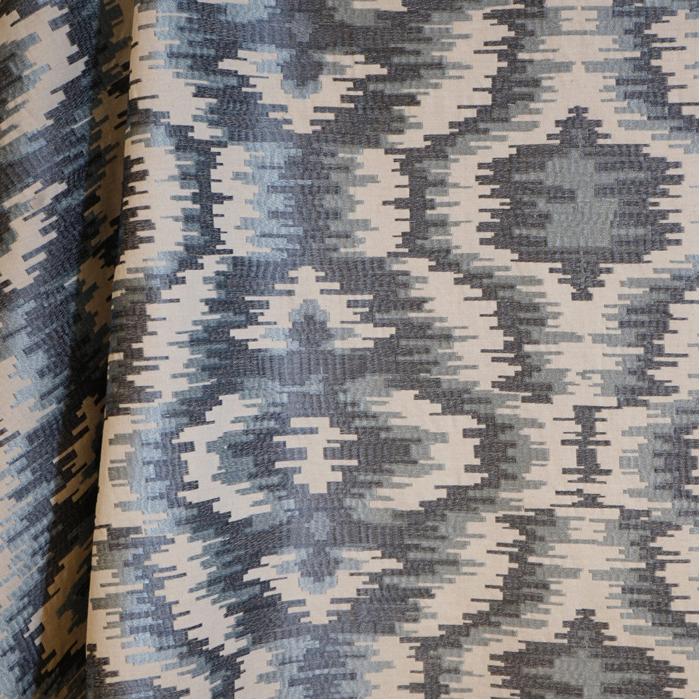 Shockwave 63Sj101 by JF Designer Fabric JF Studio 34% Cotton, 23% Linen, 32% Viscose, 11% Polyester India Horizontal: 16.875 and Vertical: 15.75 54 - Swanky Fabrics -