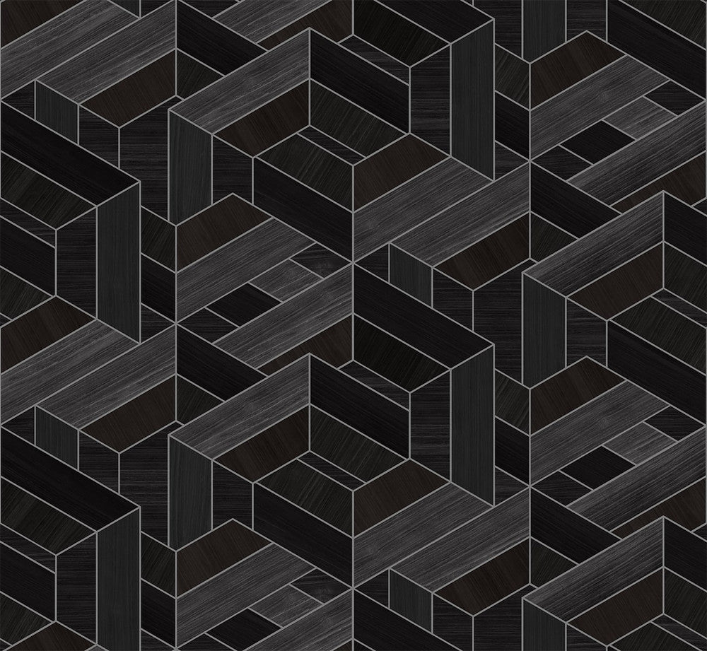 Linnea Onyx SHS10302 by Seabrook Designs Designer Wallpaper