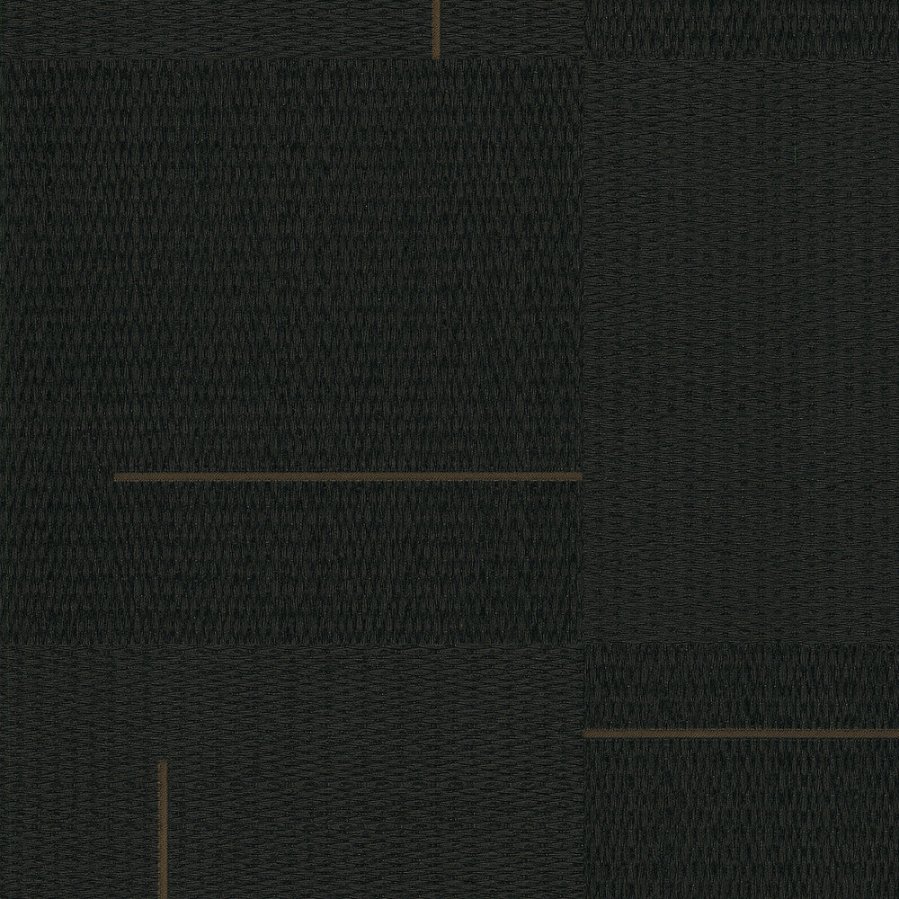 Geo Block Weave Black Wallpaper by York Wallcoverings Designer Signature Textures Resource Library Covers about 57.5 square feet 20.9-in by 33-ft long roll Unpasted 20.8 - Swanky Fabrics -