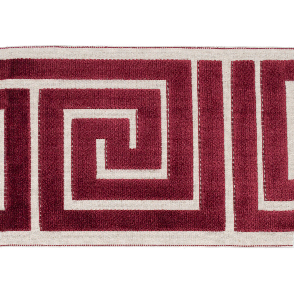 Sidewinder Tape Crimson by Magnolia Designer Trim - 58% Rayon, 31% Poly, 11% Linen China Horizontal: and Vertical: 13.5 7 - Swanky Fabrics -