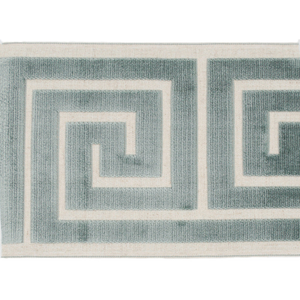 Sidewinder Tape Teal by Magnolia Designer Trim - 58% Rayon, 31% Poly, 11% Linen China Horizontal: 13.5 and Vertical: 7 - Swanky Fabrics -