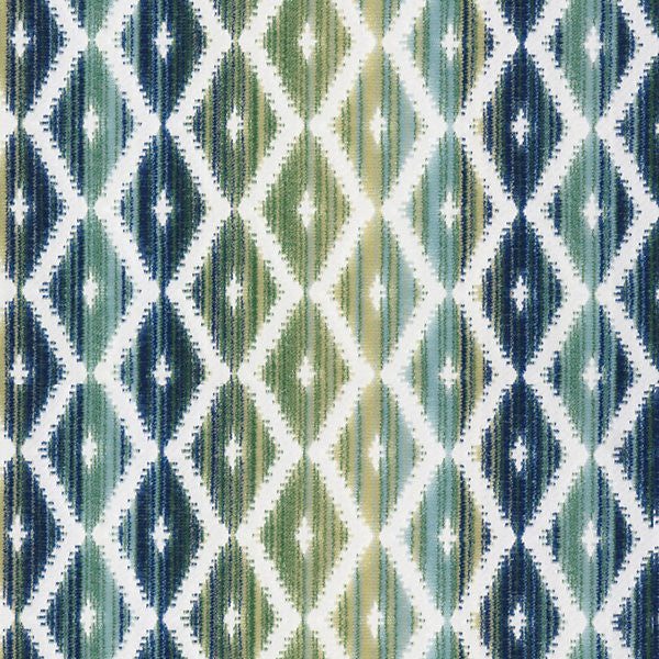 Diamantina/Ocean Deep Si 00011316 by Grey Watkins Designer Fabric WATERFALL                                                              55% POLYESTER 45% COTTON INDIA HEAVY DUTY Horizontal: 3" and Vertical: 2.5" 54"  - Swanky Fabrics -