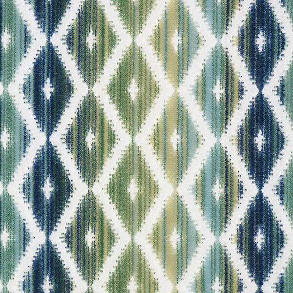 Diamantina/Ocean Deep 1316-001 by Grey Watkins Designer Fabric WATERFALL 55% POLYESTER 45% COTTON INDIA HEAVY DUTY Horizontal: 3" and Vertical: 2.5" 54" - Swanky Fabrics -