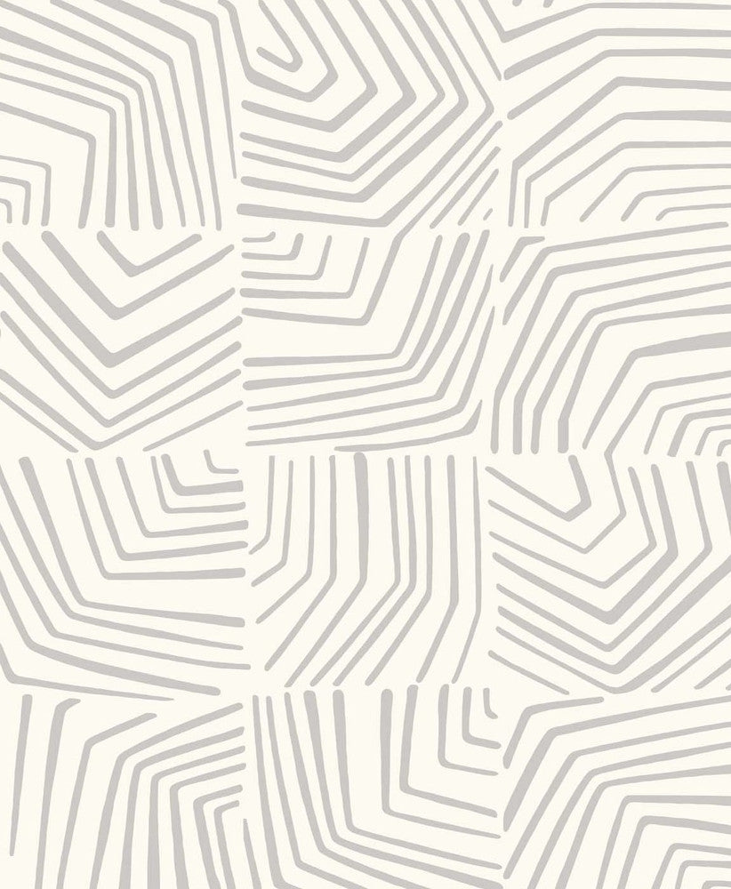 Linework Maze Fog SL80208 by Seabrook Designs Designer Wallpaper