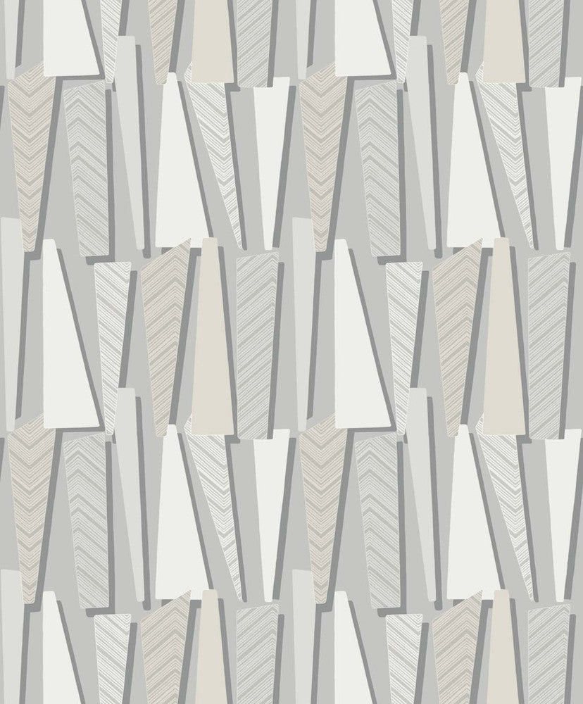 Geometric Shadows Stone SL80806 by Seabrook Designs Designer Wallpaper