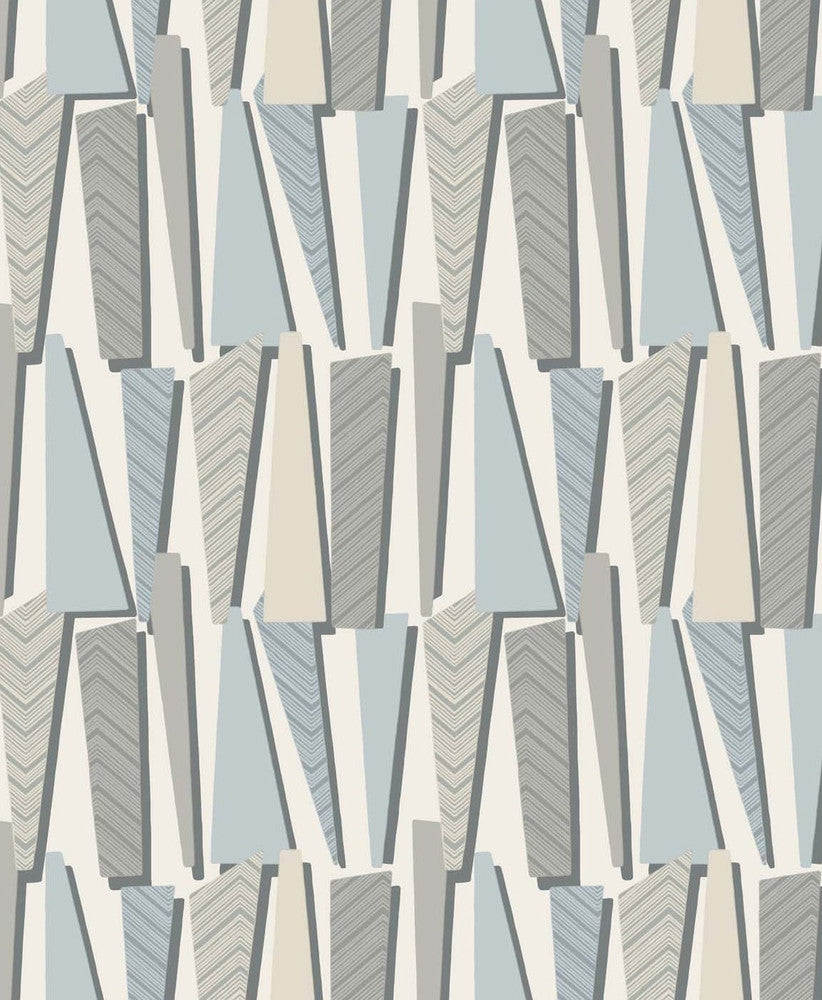 Geometric Shadows Aquamarine SL80808 by Seabrook Designs Designer Wallpaper