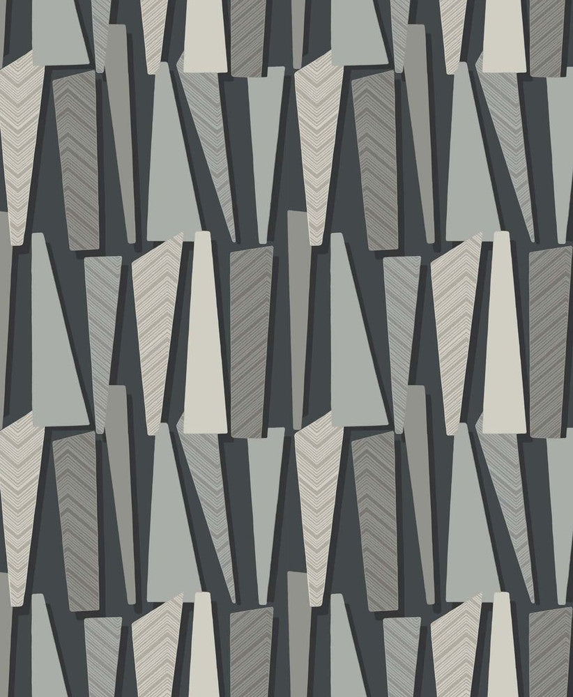 Geometric Shadows Onyx SL80810 by Seabrook Designs Designer Wallpaper