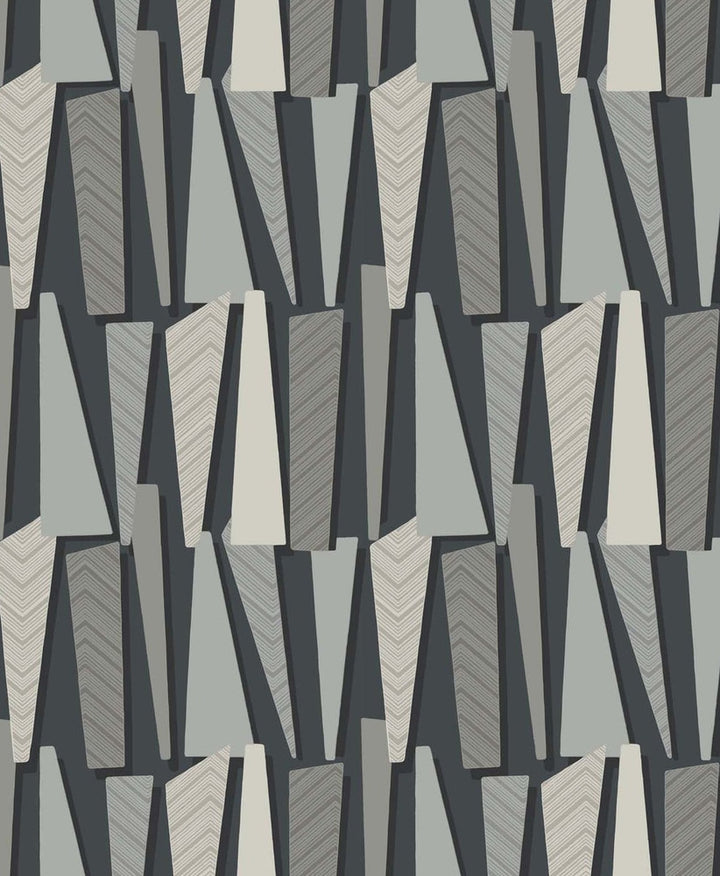 Geometric Shadows Onyx SL80810 by Seabrook Designs Designer Wallpaper