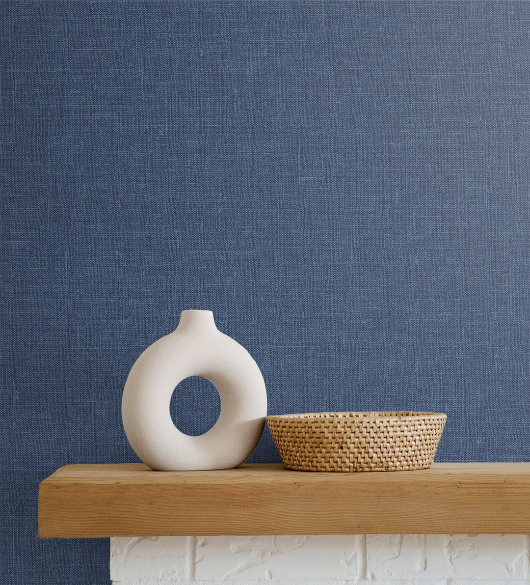 Soft Linen Navy SL81142 by Seabrook Designs Designer Wallpaper