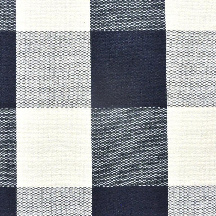 Square Up # 634 Navy by Maxwell Designer Fabric Stripes & Checks Ii 100% COTTON INDIA V-9"H-9" 55" - Swanky Fabrics -