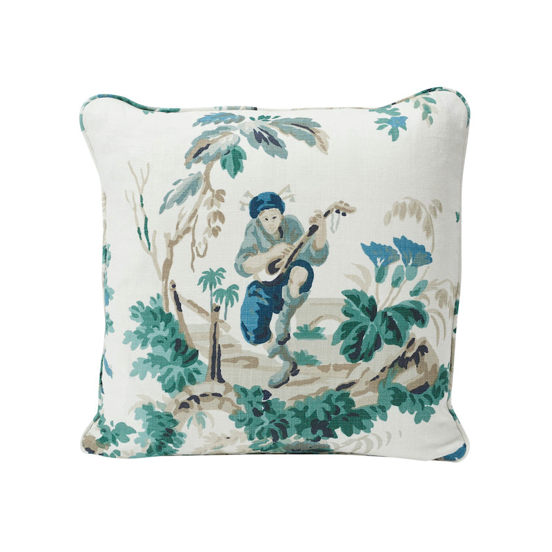 Plaisirs De La Chine Pillow Emerald SO17285404 by Schumacher Designer Pillow
