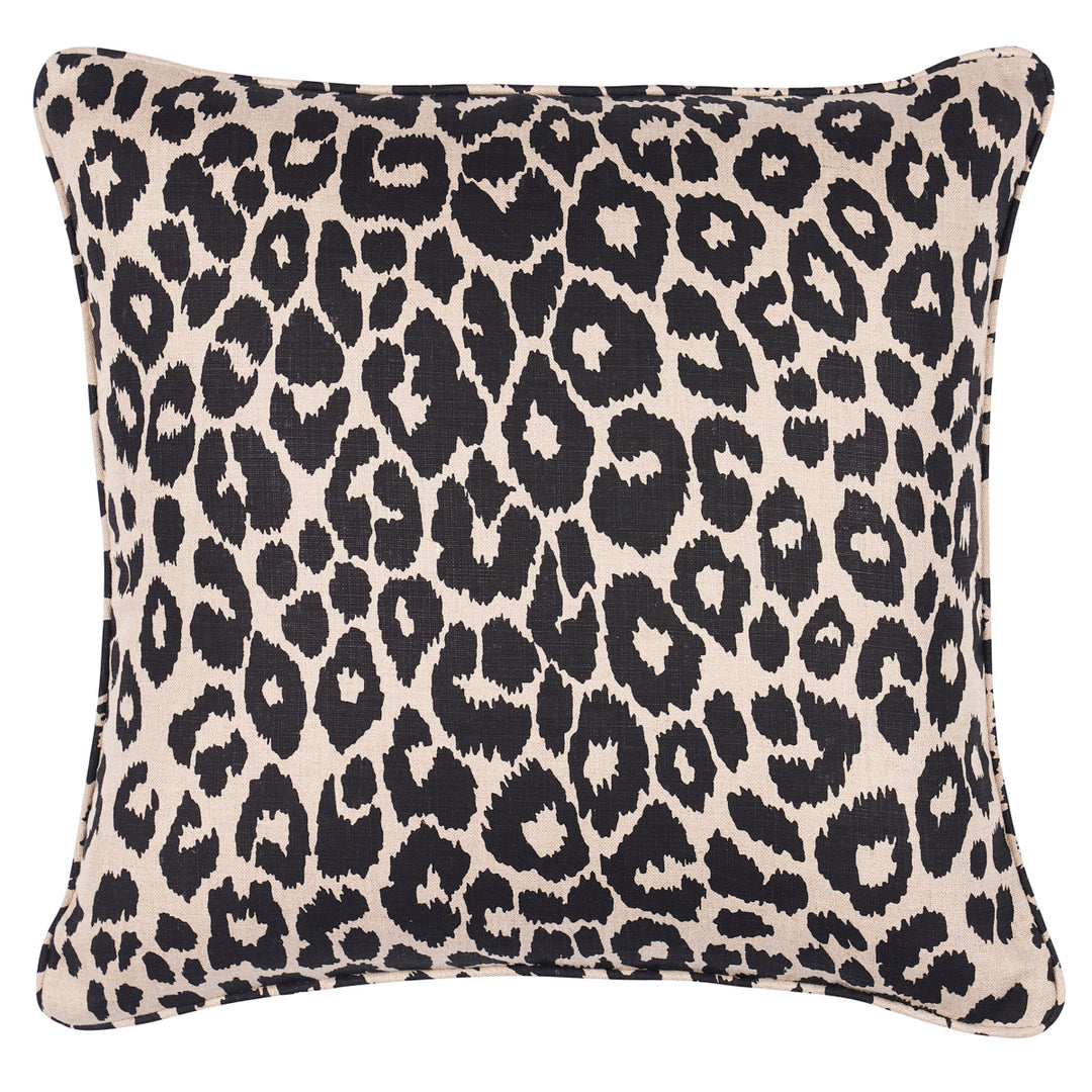 Iconic Leopard Pillow Ebony/Natural SO17572504 by Schumacher Designer Pillow