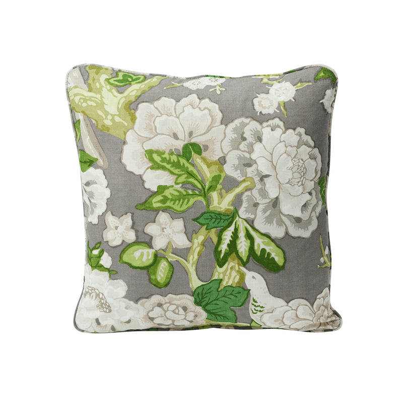 Bermuda Blossoms Pillow Slate SO17587204 by Schumacher Designer Pillow