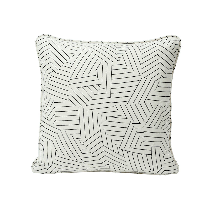 Deconstructed Stripe Pillow Black & White SO17605005 by Schumacher Designer Pillow