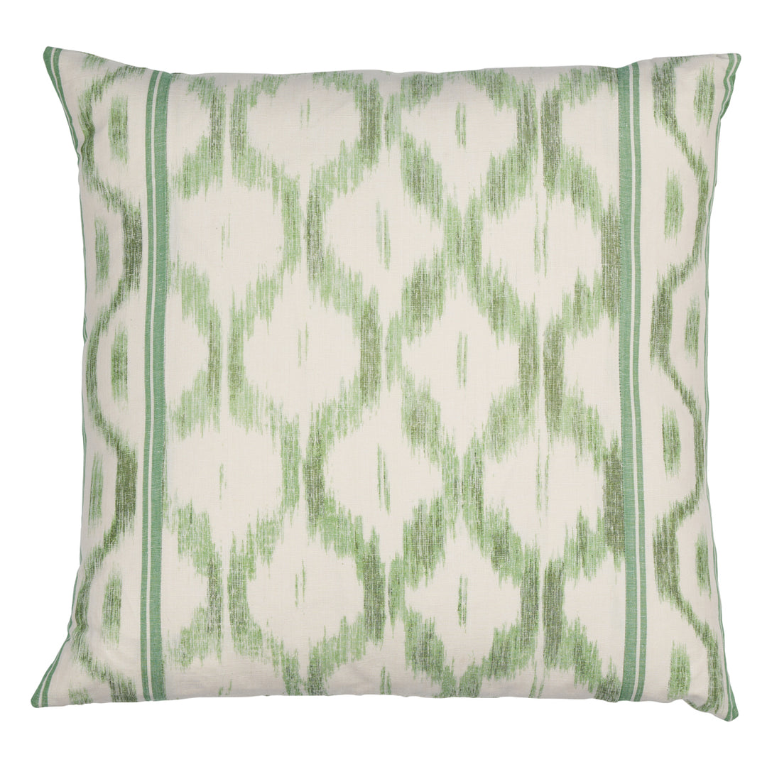 Santa Monica Ikat Pillow Leaf Green SO17650406 by Schumacher Designer Pillow