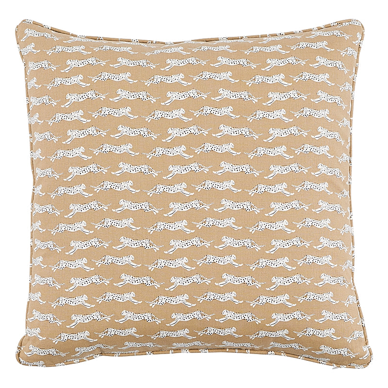 Leaping Leopards Pillow Sand SO17774103 by Schumacher Designer Pillow