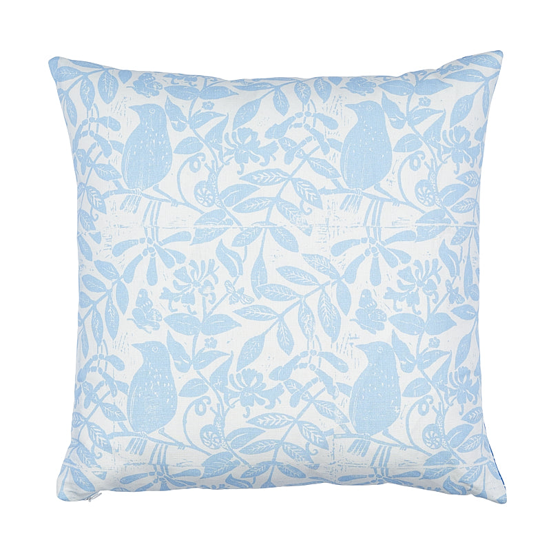 Bird & Bee + Fern Pillow Sky SO17921205 by Schumacher Designer Pillow
