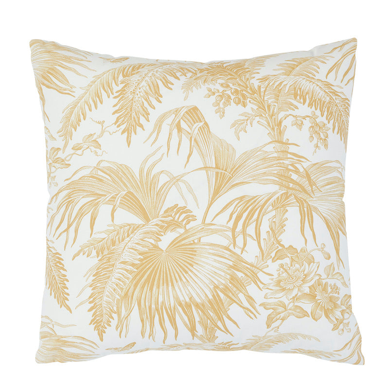 Toile Tropique Pillow Gold SO17951005 by Schumacher Designer Pillow