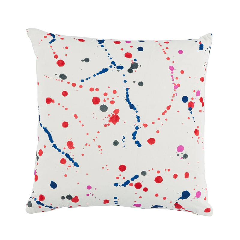 Ink Splash Pillow Red & Blue SO17971005 by Schumacher Designer Pillow