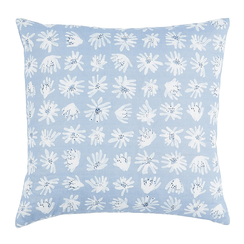 Meadow Rock Pillow Blue SO17972004 by Schumacher Designer Pillow