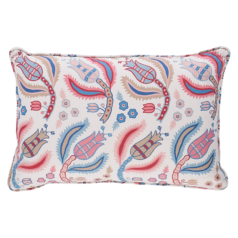 Malabar Vine Pillow Sky & Rose SO17985113 by Schumacher Designer Pillow