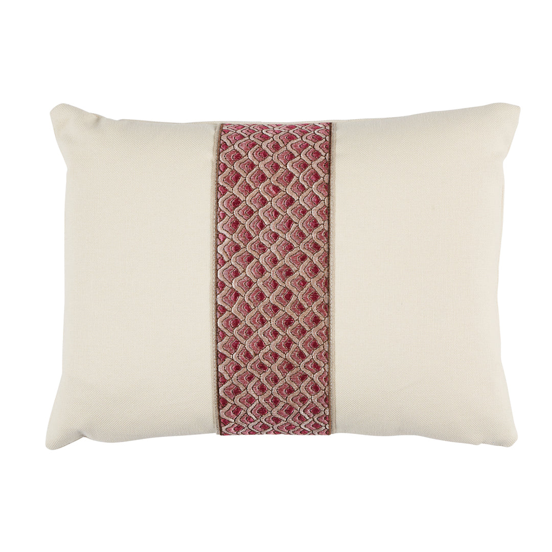 Sunrise Embroidery Pillow Pink SO8089112 by Schumacher Designer Pillow