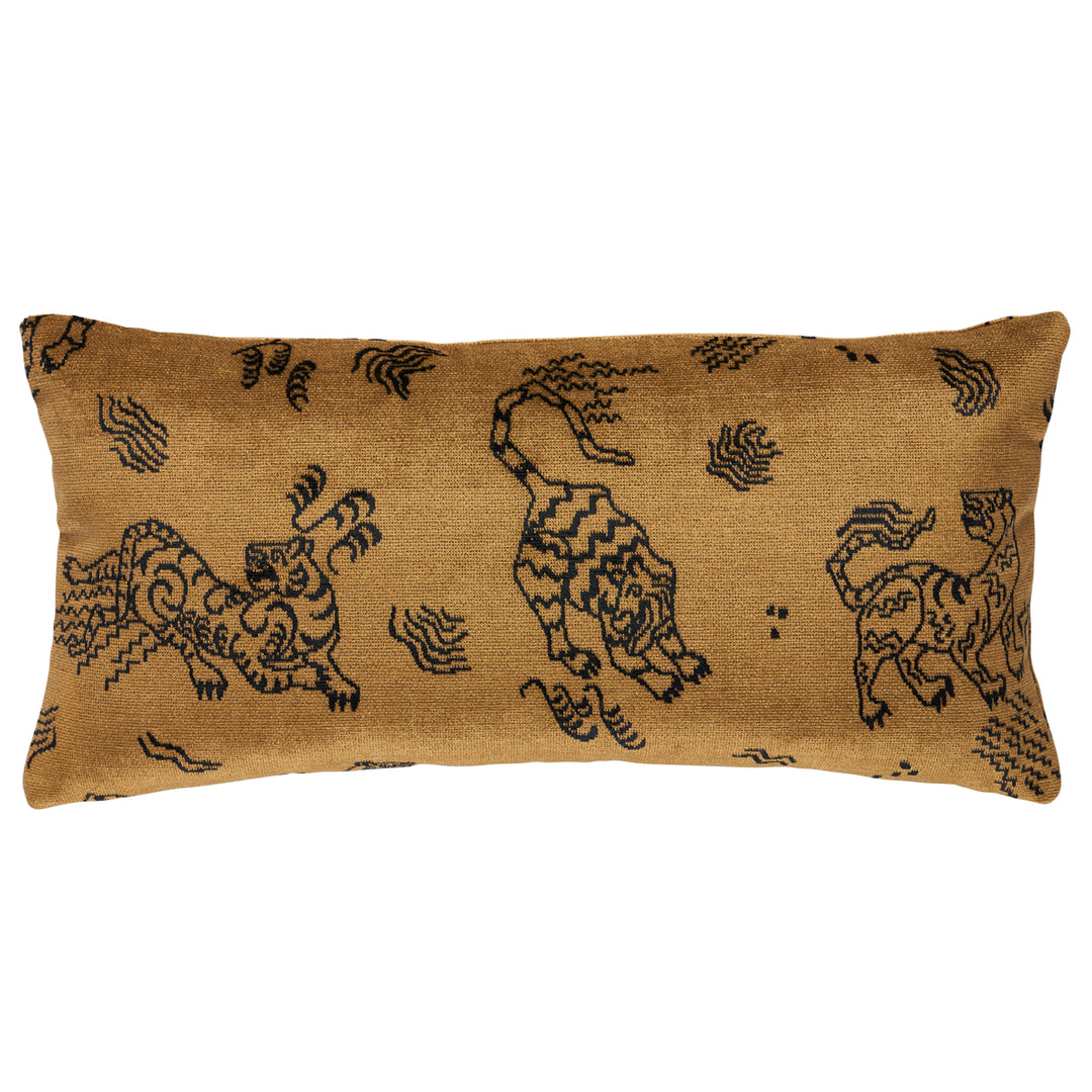 Kinabalu Velvet Pillow Gold SO8217018 by Schumacher Designer Pillow