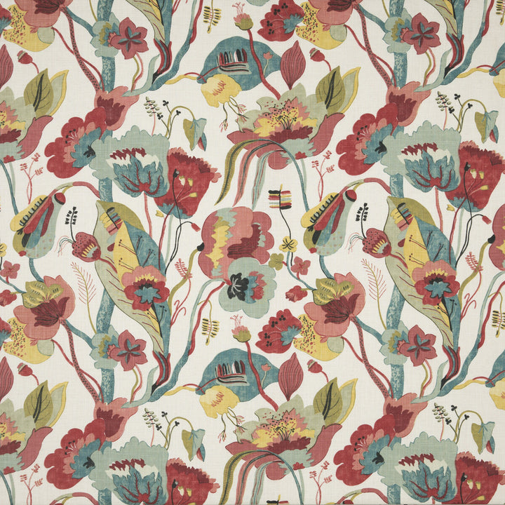 California Linen/Teal/Pimento by G P & J Baker Designer Fabric SPECIALS BOOK VISCOSE - 85%;LINEN - 15% United Kingdom MEDIUM Horizontal: 26.989 and Vertical: 28.762 53.978 - Swanky Fabrics -
