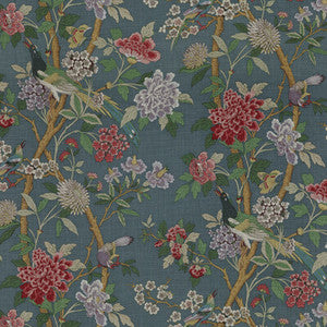 Hydrangea Bird Special Indigo SP-BP10723.1.0 By G P & J Baker Designer Fabric