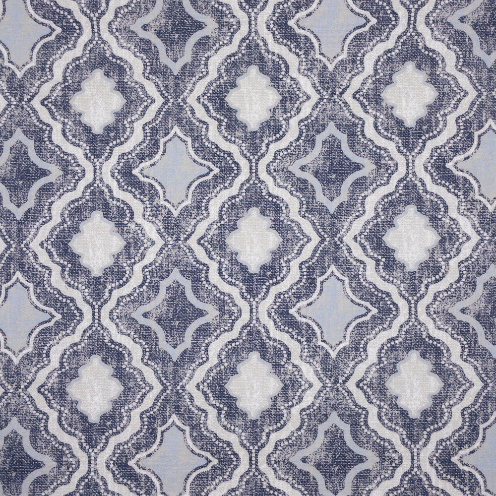 Spero 1 Porcelain by Stout Designer Fabric COMFORTABLE LIVING HAZE/NAVY 100%COT PAKISTAN Horizontal: 13.500 and Vertical: 13.000 55 in - Swanky Fabrics -