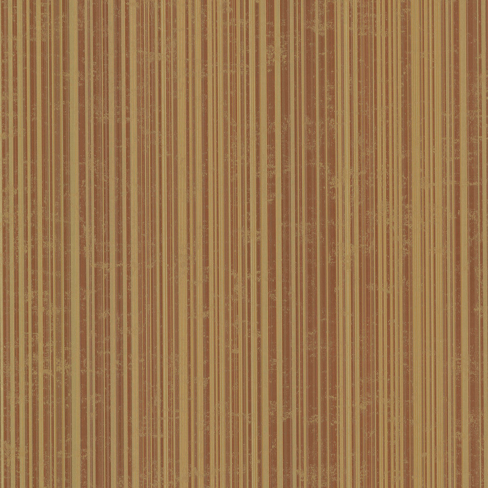 Wells Burnt Sienna Candy Stripe Wallpaper by Chesapeake Designer Stripes By Chesapeake Covers about 56.4 square feet 20.5-in by 33-ft long roll Prepasted 20.5 - Swanky Fabrics -
