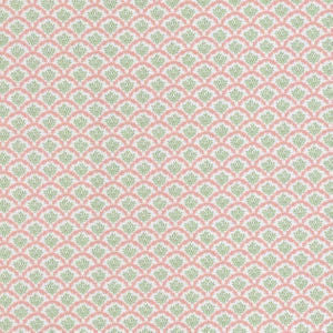Stockton Pink Green by Norbar Designer Fabric ROMANCE 100% COTTON SPAIN 3 3/8"V 2 1/8"H 55 - Swanky Fabrics -