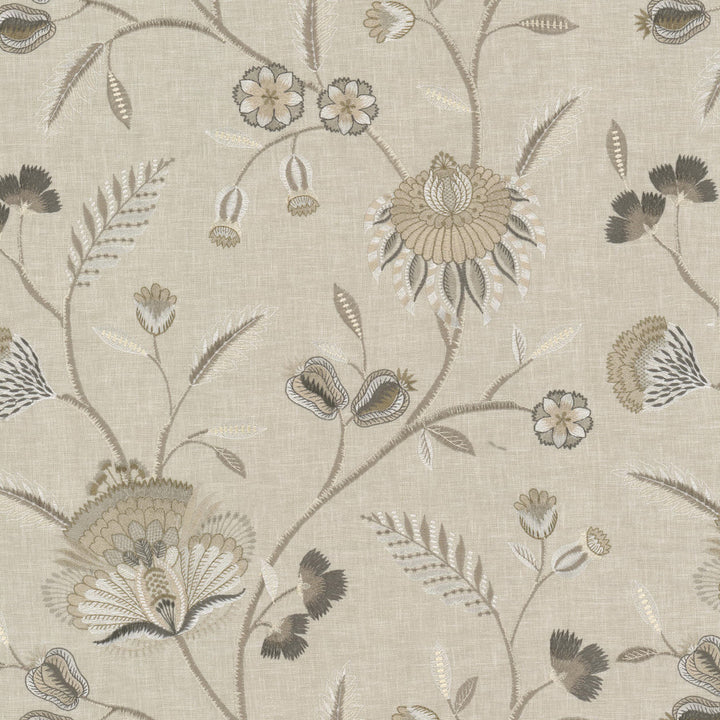 Struck 1 Teak by Stout Designer Fabric RAINBOW LIBRARY ALMOND/GRANITE 52%POL 48%COT %VEMB INDIA Horizontal: 17.000 and Vertical: 18.500 51 in - Swanky Fabrics -