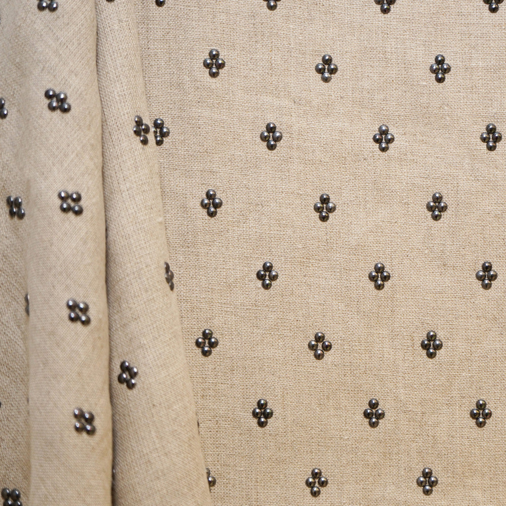 Studly 33Sj101 by JF Designer Fabric JF Studio 72% Linen, 28% Metallic India Horizontal: 1.75 and Vertical: 2 54 - Swanky Fabrics -