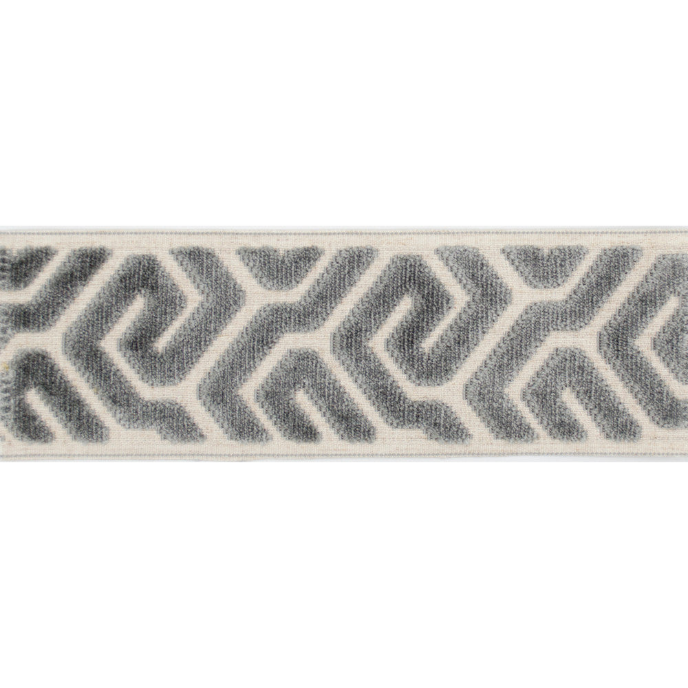Sutton Tape Gray by Magnolia Designer Trim - 58% Rayon, 31% Poly, 11% Linen China Horizontal: and Vertical: 3.5 - Swanky Fabrics -